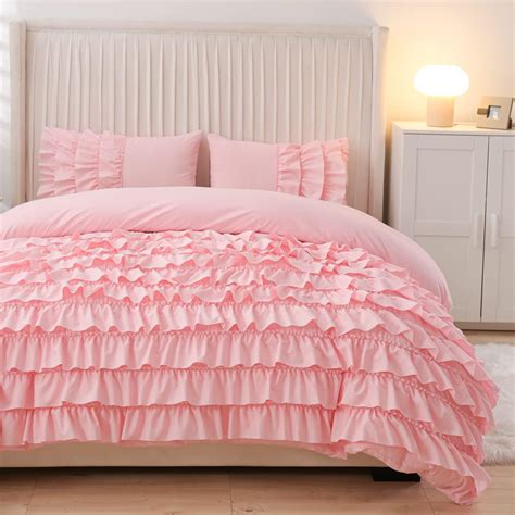 pink comforter twin size|pink ruffle comforter.